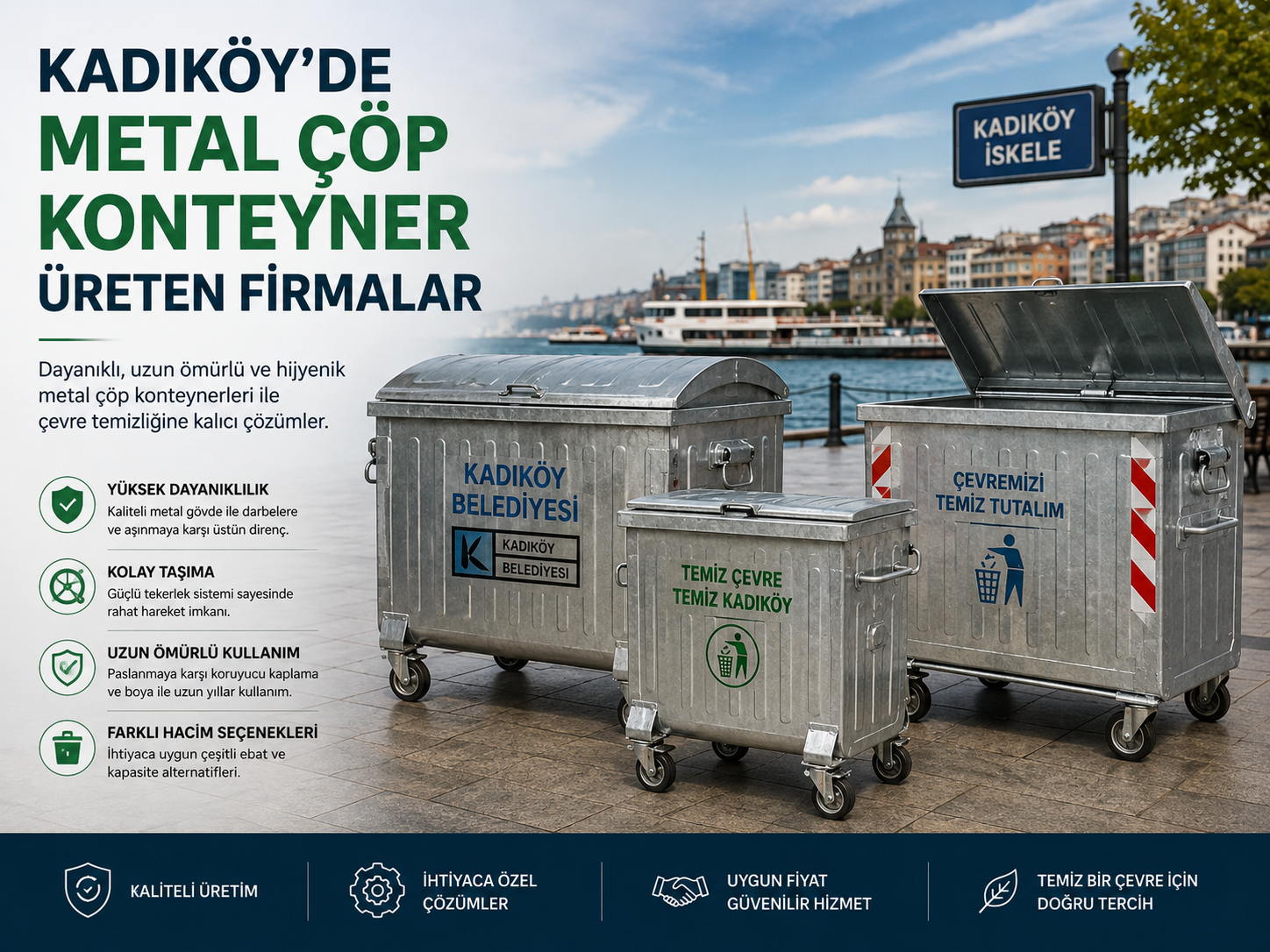Kadıköy de Metal Çöp Konteyner Üreten Firmalar