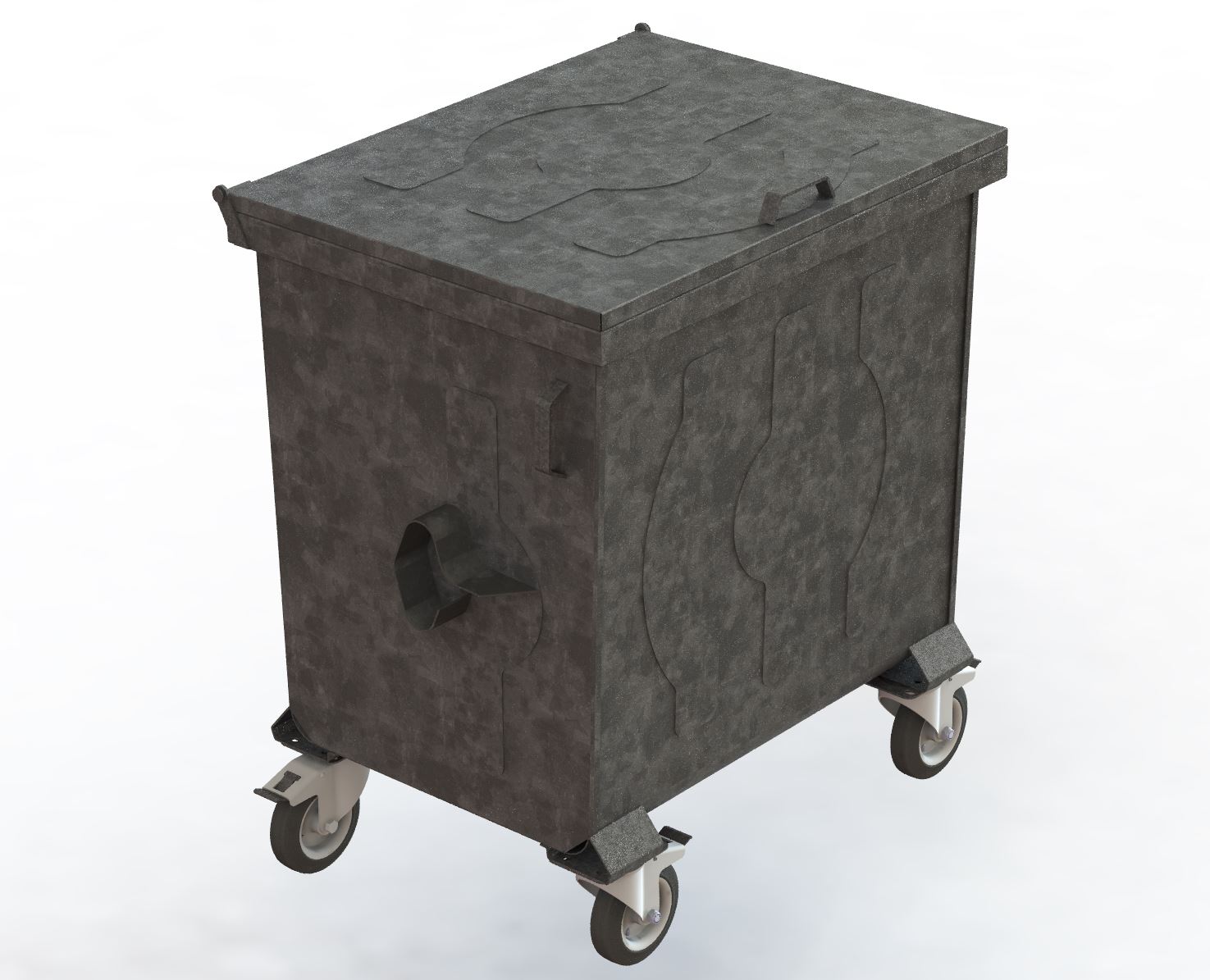 400 Litre Sıcak Daldırma Galvaniz Çöp Konteyneri