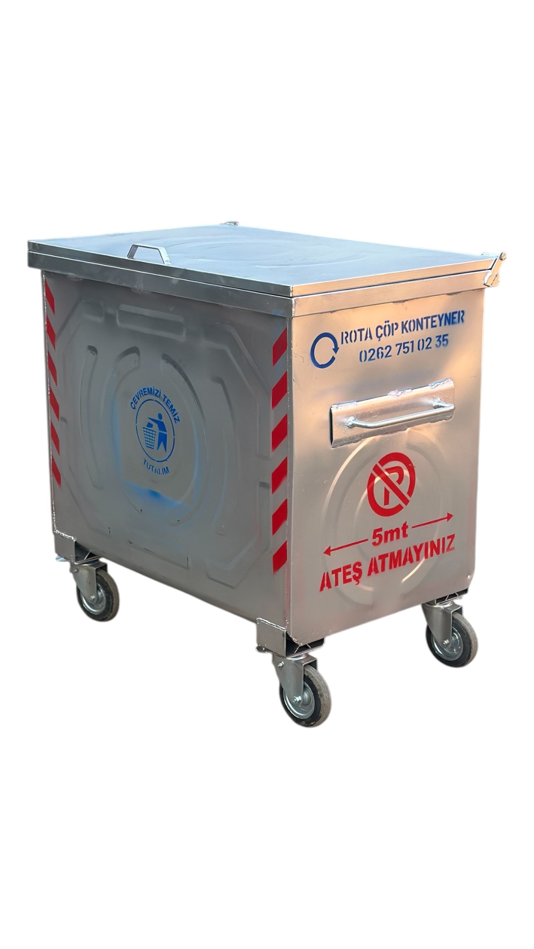 800 Litre Orijinal Galvaniz Çöp Konteyneri